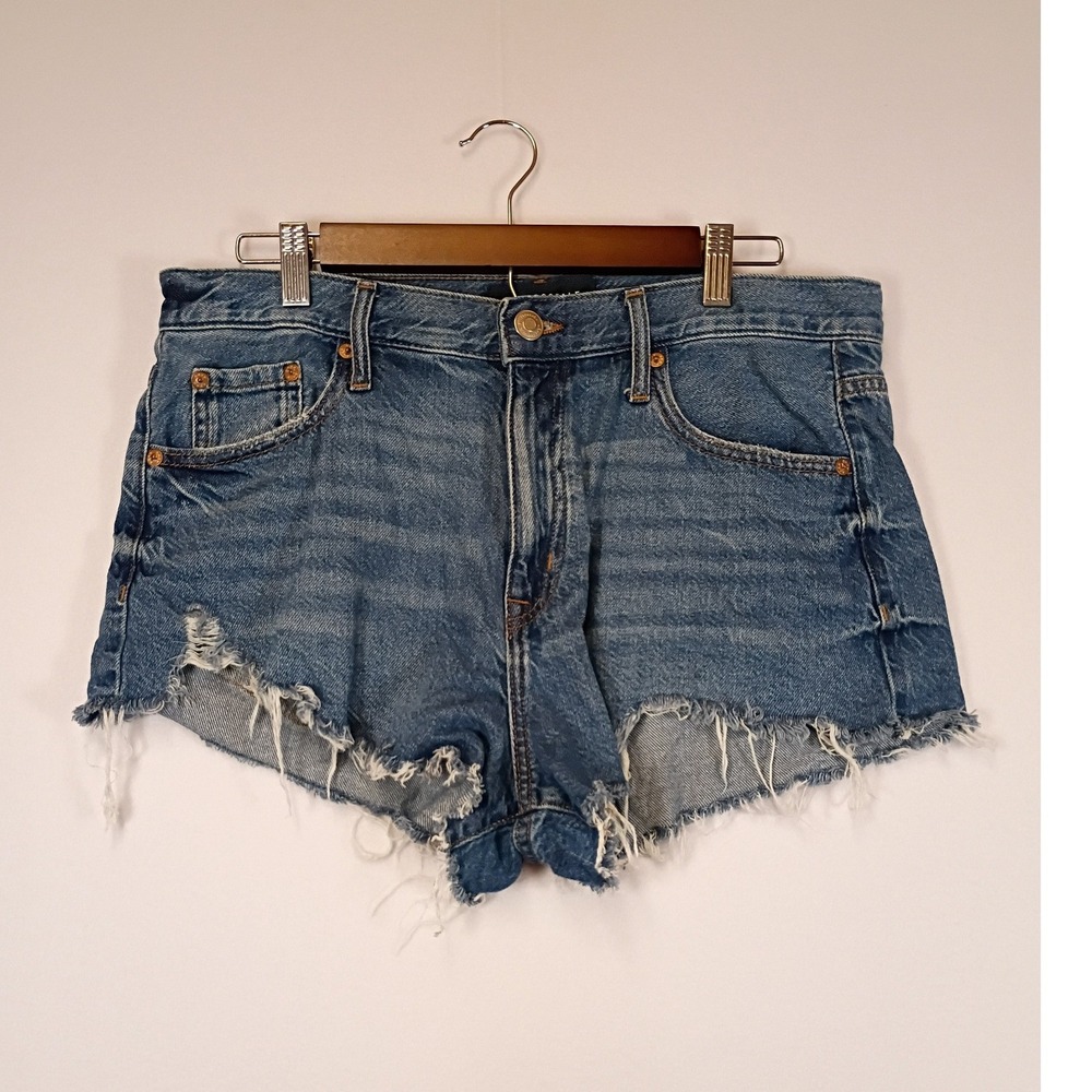 Distressed Boho Aeropostale Women 10 Blue Vintage High Rise Shorty Denim Shorts